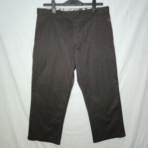 Quicksilver Men's Long Shorts Or Short Pants Brown Pinstripe Size 34